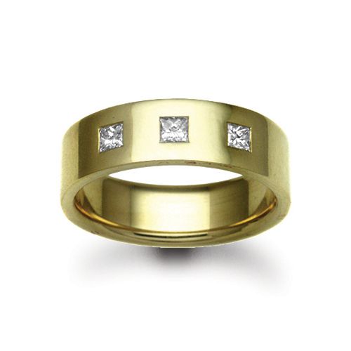 9ct Gold Yellow Natural Diamond Rubover set Wedding Ring – Imperial Time
