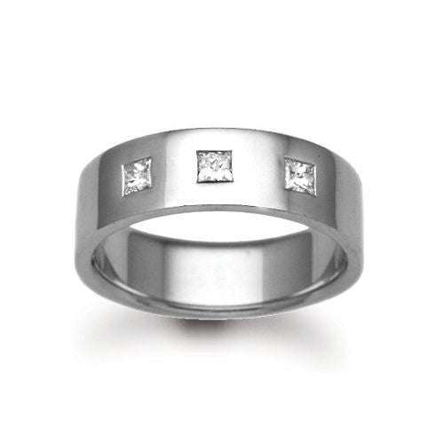 9ct Gold White Natural Diamond Rubover set Wedding Ring – Imperial Time