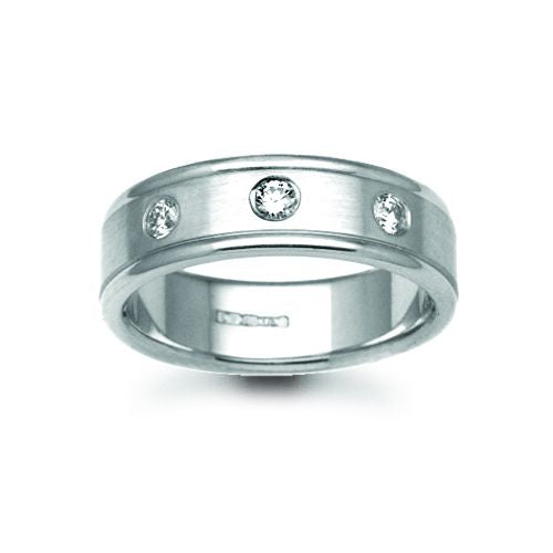 9ct Gold White Natural Diamond Rubover set Wedding Ring – Imperial Time