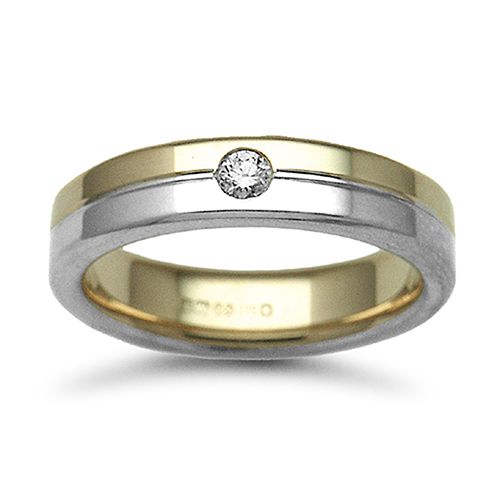 9ct Gold 2 Colour Natural Diamond Rubover set Wedding Ring – Imperial Time