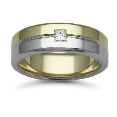 9ct Gold 2 Colour Natural Diamond Rubover set Wedding Ring – Imperial Time