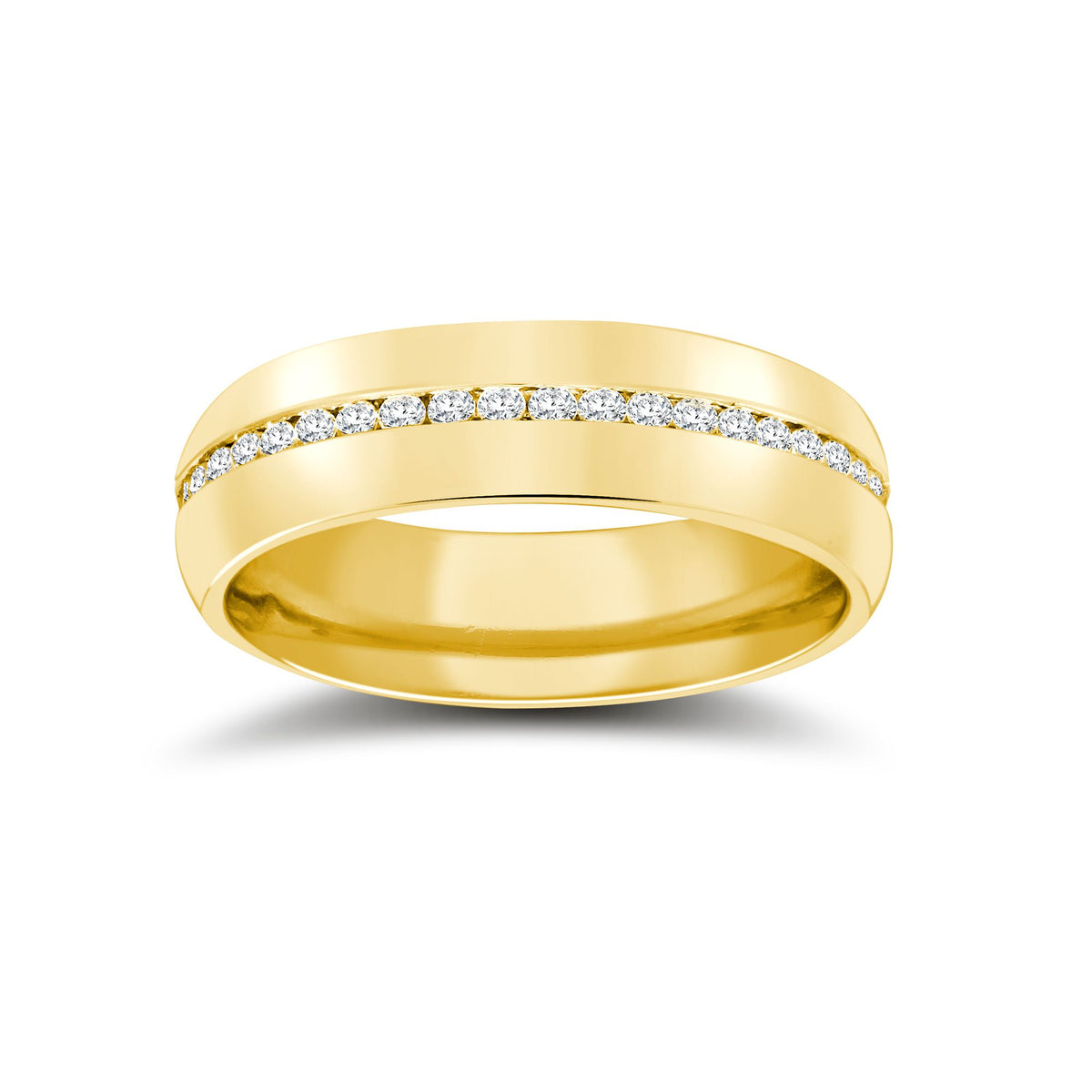 9ct Yellow Gold RBC Court Natural Diamond Wedding Band Fully Set - 4mm - 50pts – Imperial Time