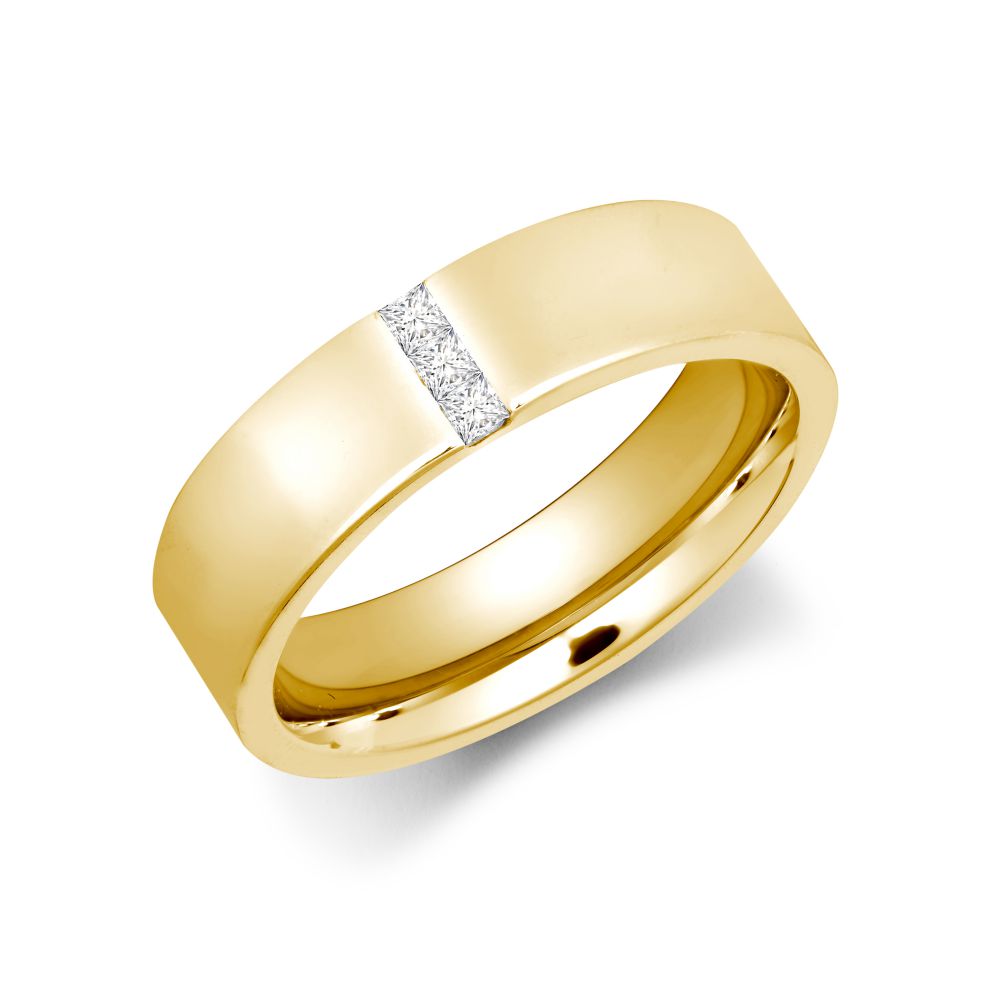 9ct Gold Yellow Natural Diamond Rubover set Wedding Ring – Imperial Time