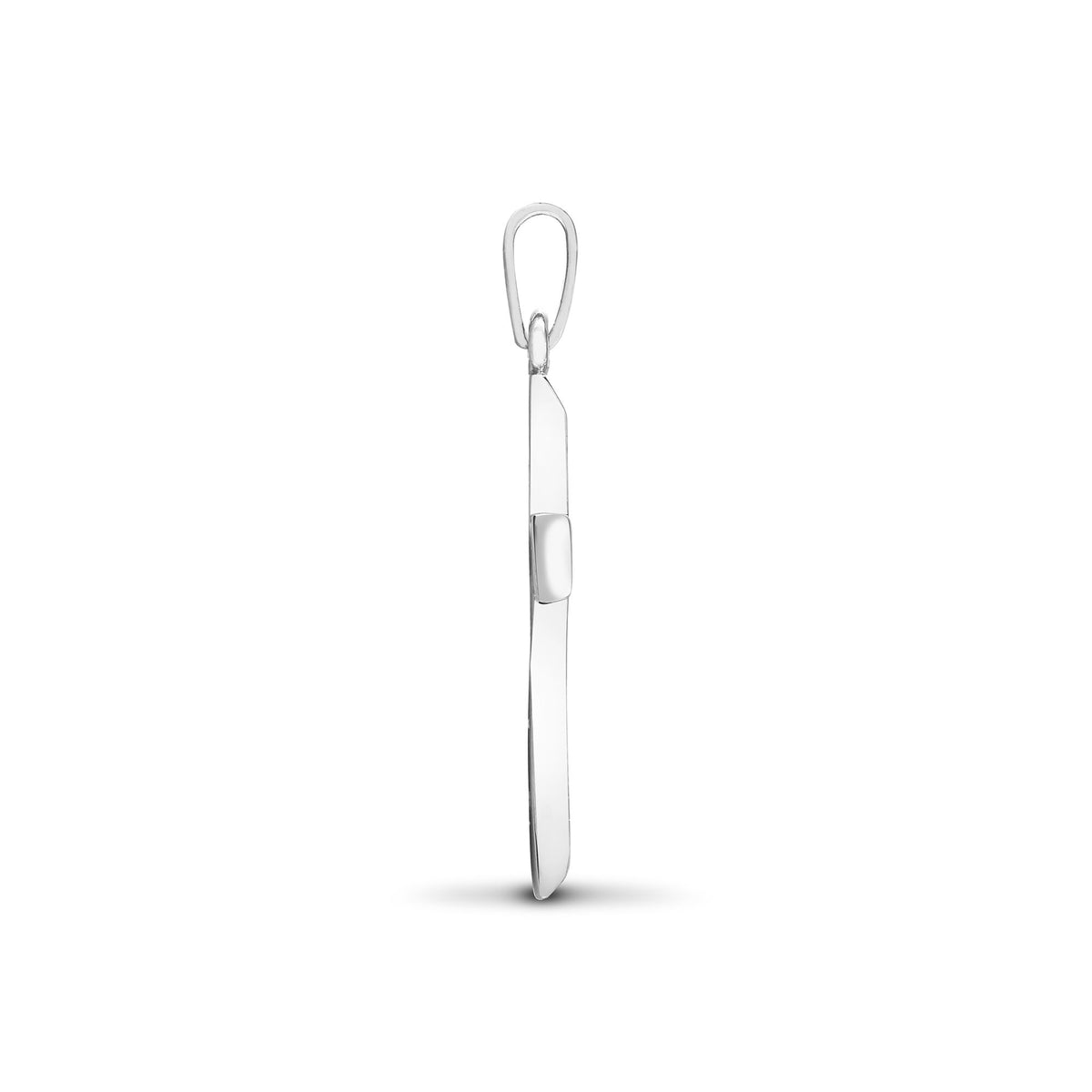 9ct White Gold Natural Diamond Cross – side view