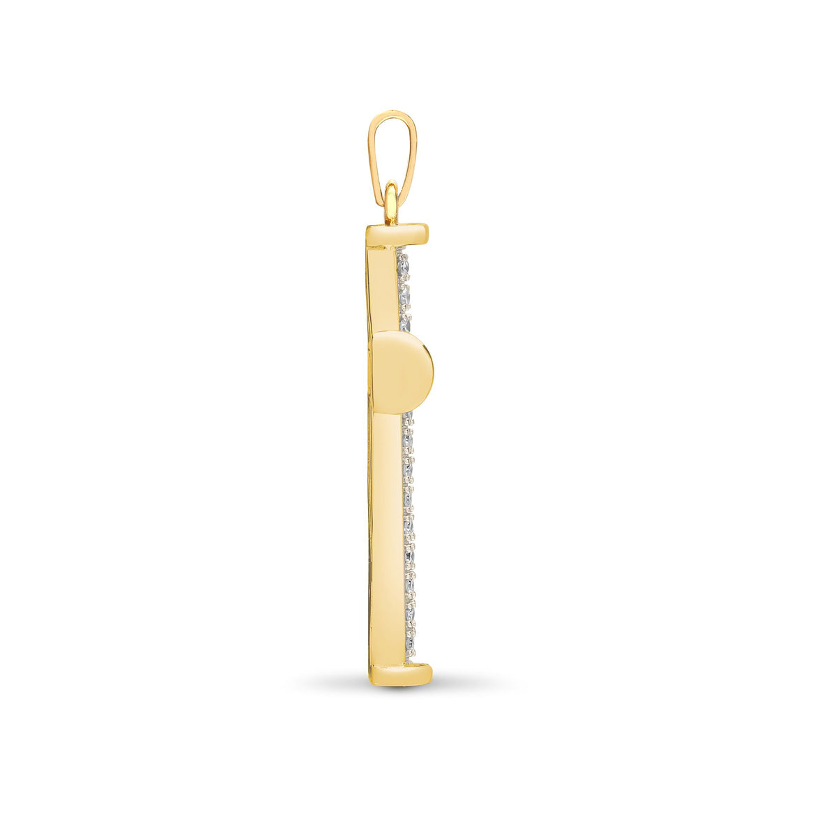 9ct Yellow Gold Natural Diamond Cross – side view