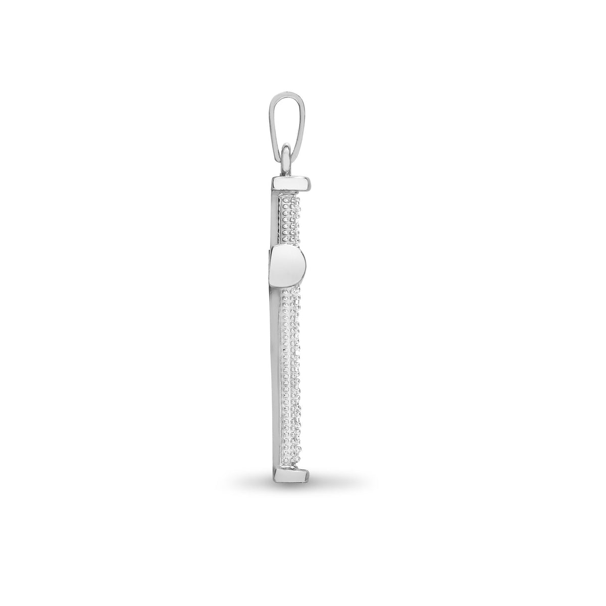 9ct White Gold Natural Diamond Cross – detail view