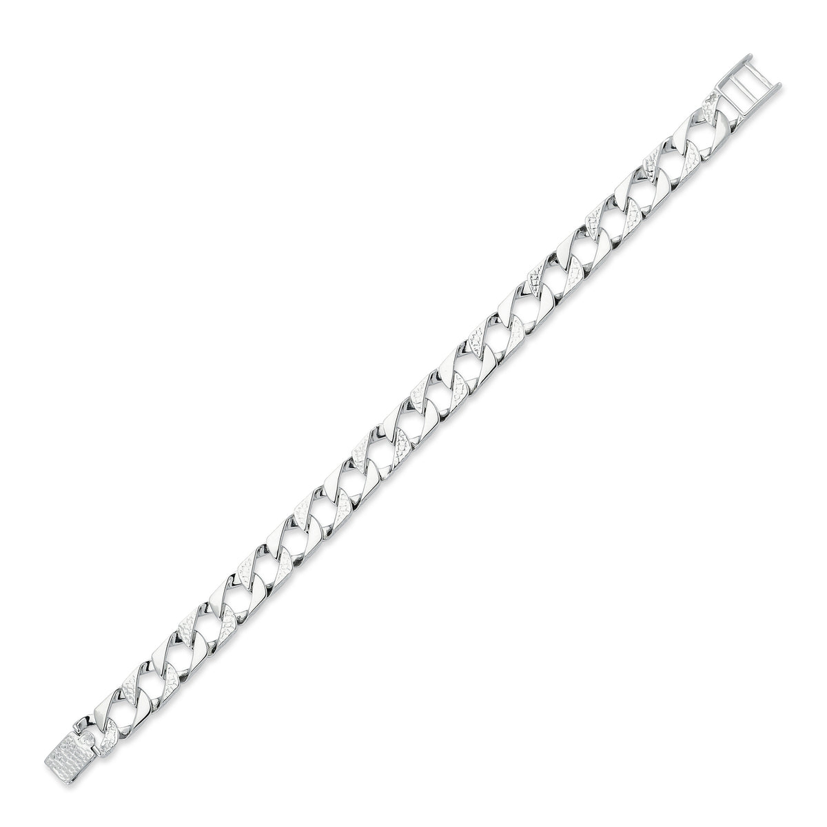 925 Silver Cast Lizard and Plain Curb Bracelet – Imperial Time
