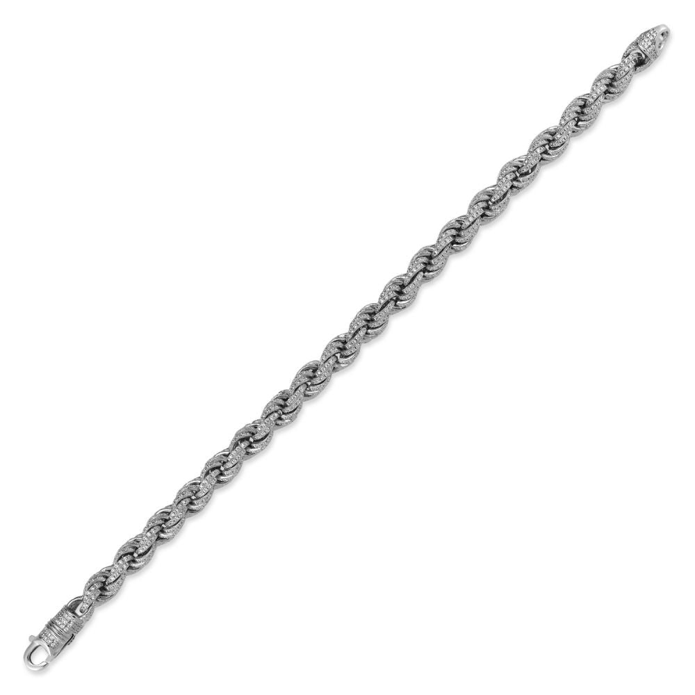 925 Silver Cubic Zirconia Set Rope Bracelet – Imperial Time