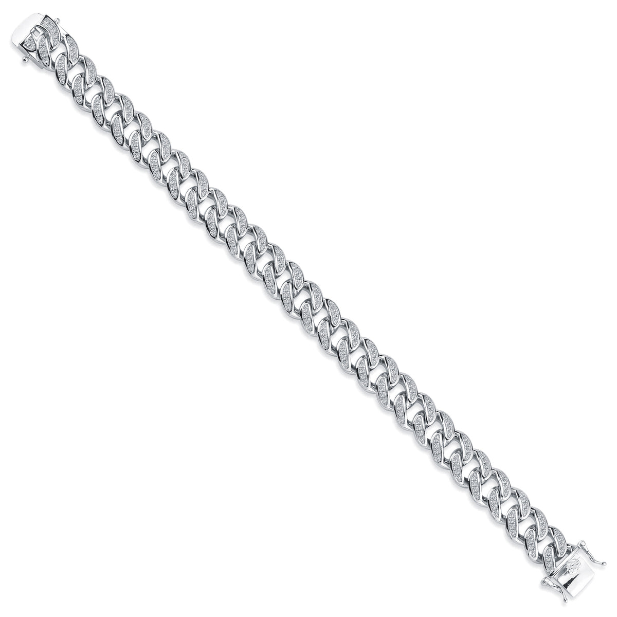 925 Silver Cubic Zirconia Set Cuban Bracelet – Imperial Time