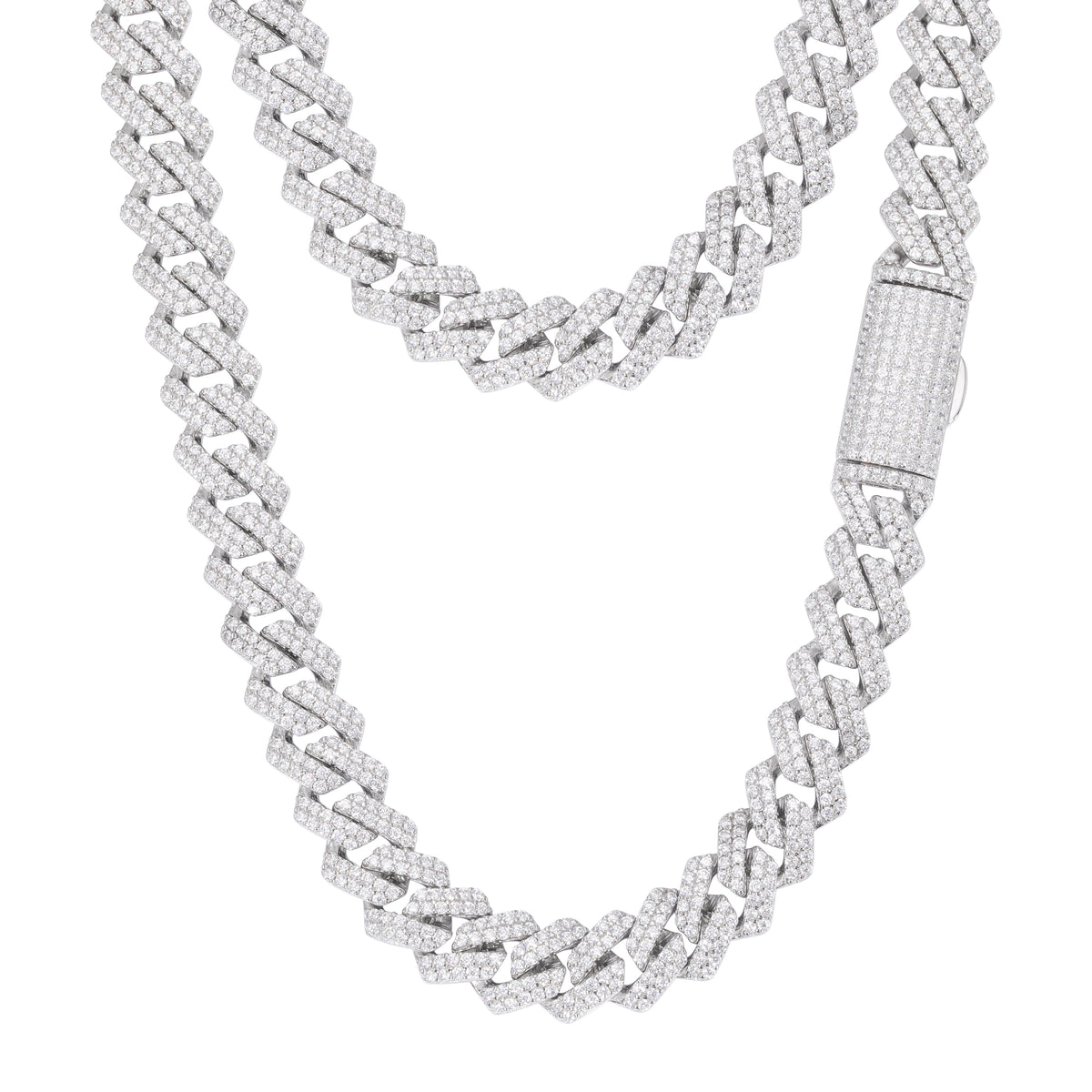 925 Silver Cubic Zirconia Set Cuban Chain 10.0mm – Imperial Time