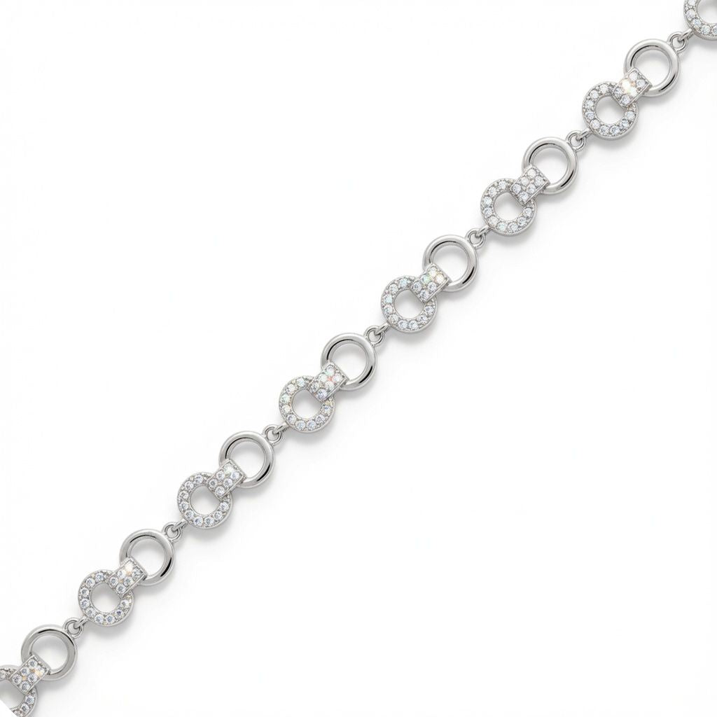 925 Silver Rhodium Plated Cubic Zirconia Set Bracelet – Imperial Time