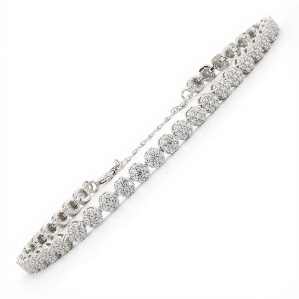 925 Silver Rhodium Plated Cubic Zirconia Set Bracelet – Imperial Time