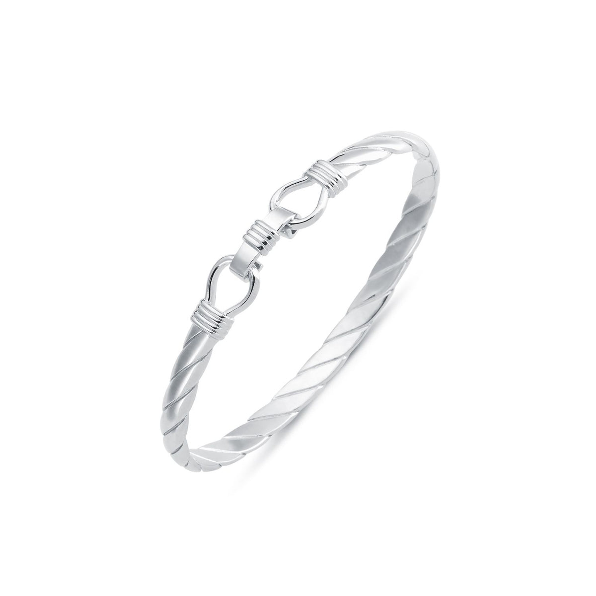 925 Slver Twisted D Shape Wire Stirrup Bangle – Imperial Time
