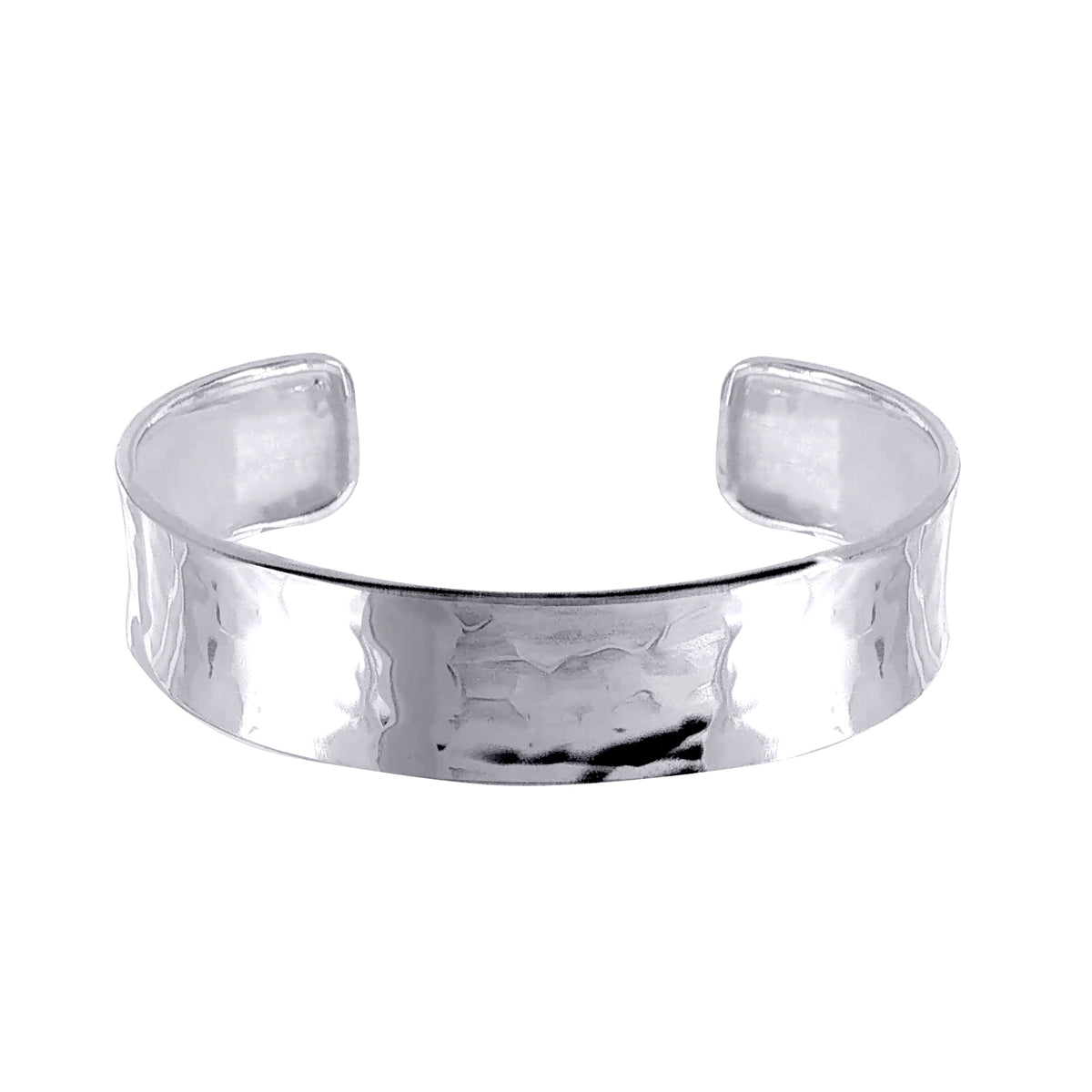 925 Silver Hammered Cuff Bangle (ABG071) – product view