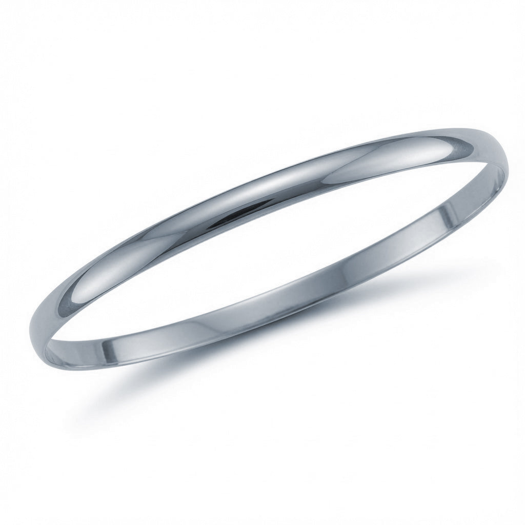 925 Silver D Shape Slave Bangle (ABG073) – product view