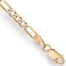 Yellow Gold Rhodium Plated Figaro Anklet