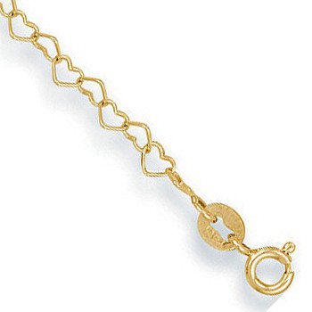 Yellow Gold Heart Anklet