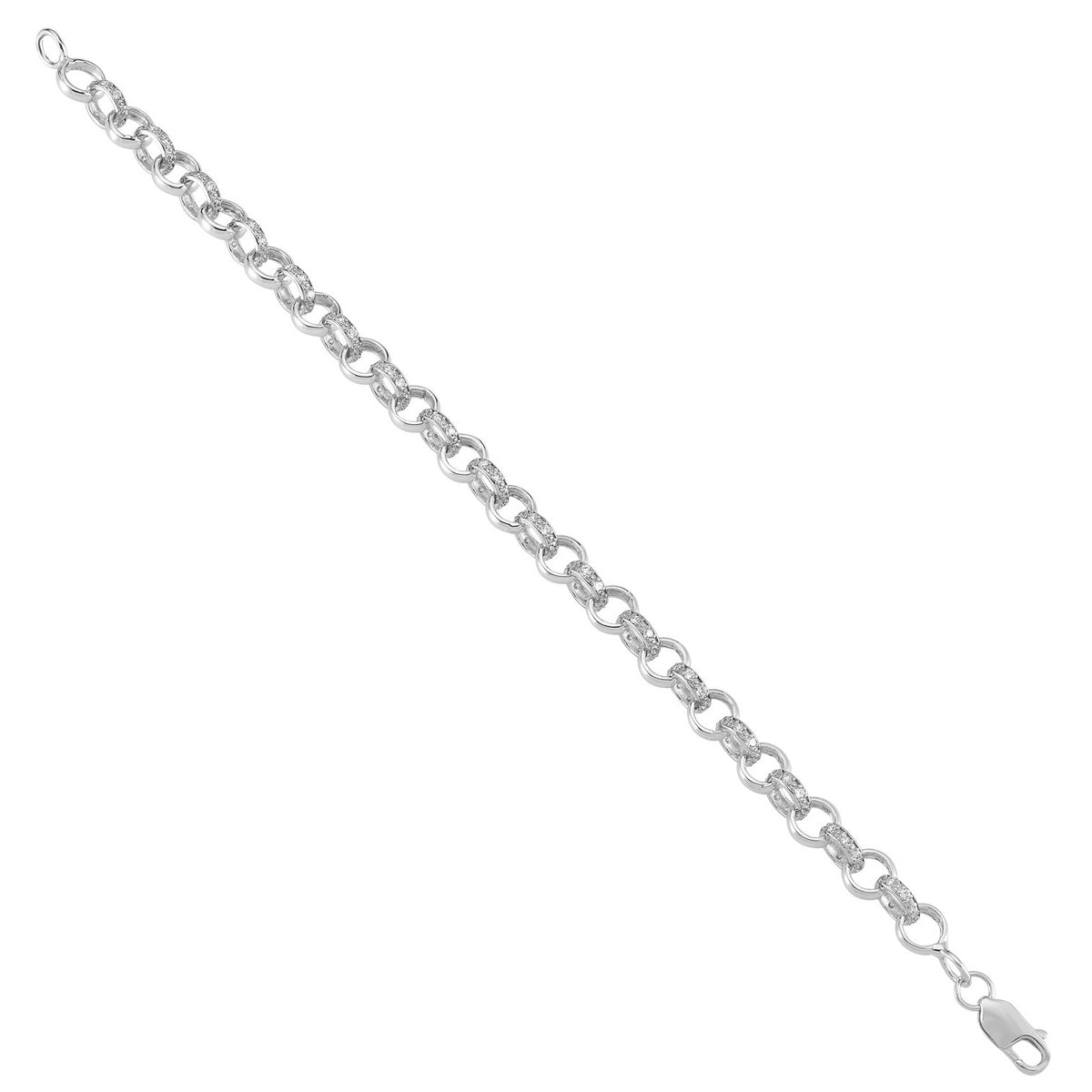 925 Silver Cubic Zirconia set and Patterened Belcher 11mm Gauge Chain – Imperial Time