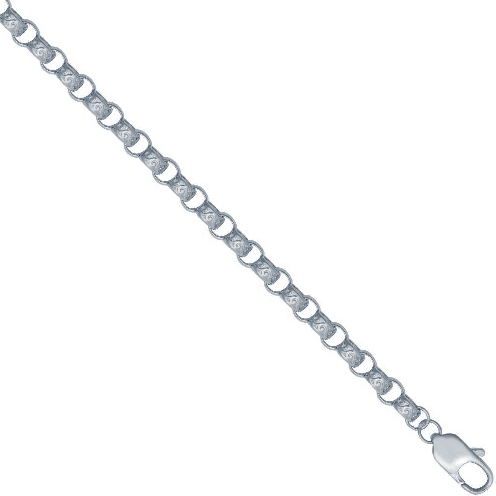 925 Silver Engraved Belcher Chain – Imperial Time
