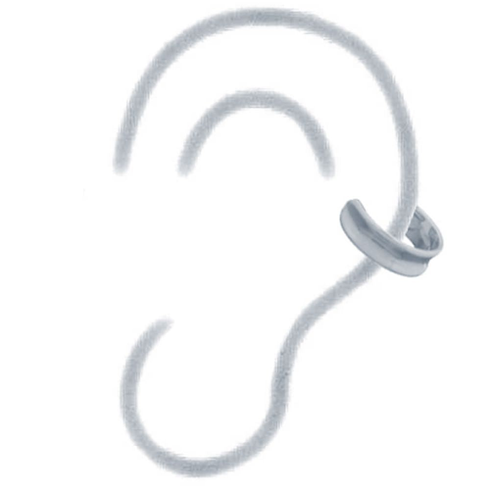 925 Silver Ear Cuff - Silver Plating – side view