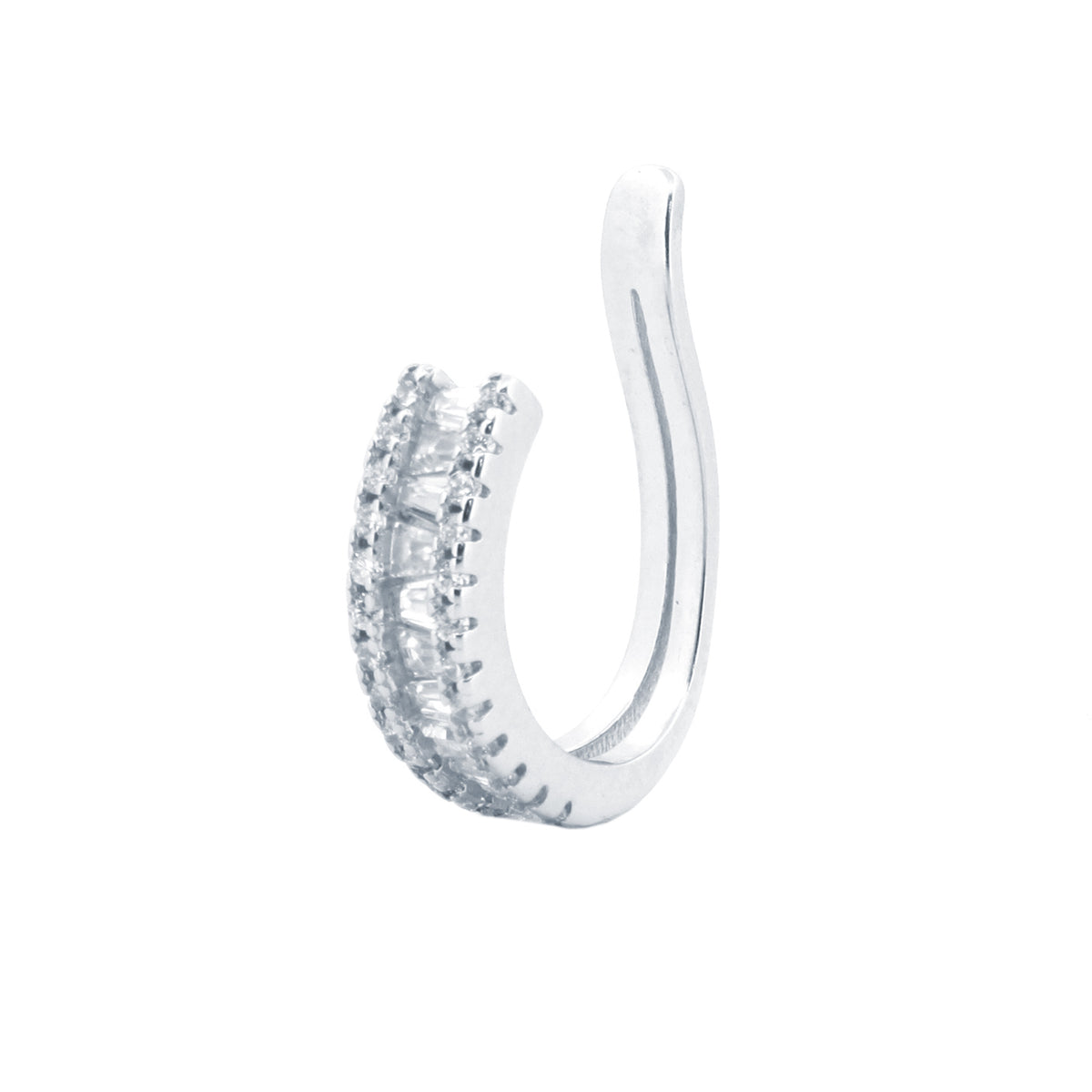 925 Silver Rhodium Plated Cubic Zirconia Set Earrings (AEC014) – product view