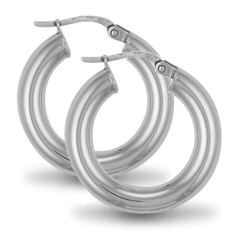 925 Sterling Silver 4mm polished creole Hoop Earrings – Imperial Time