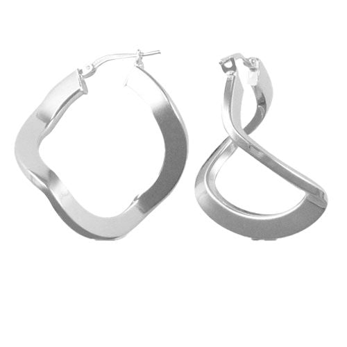 ladies 925 Sterling Silver formed creole Hoop Earrings – Imperial Time