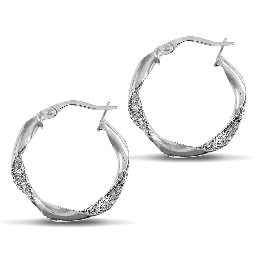 925 Silver Glitter Hoop Creole Earrings – Imperial Time