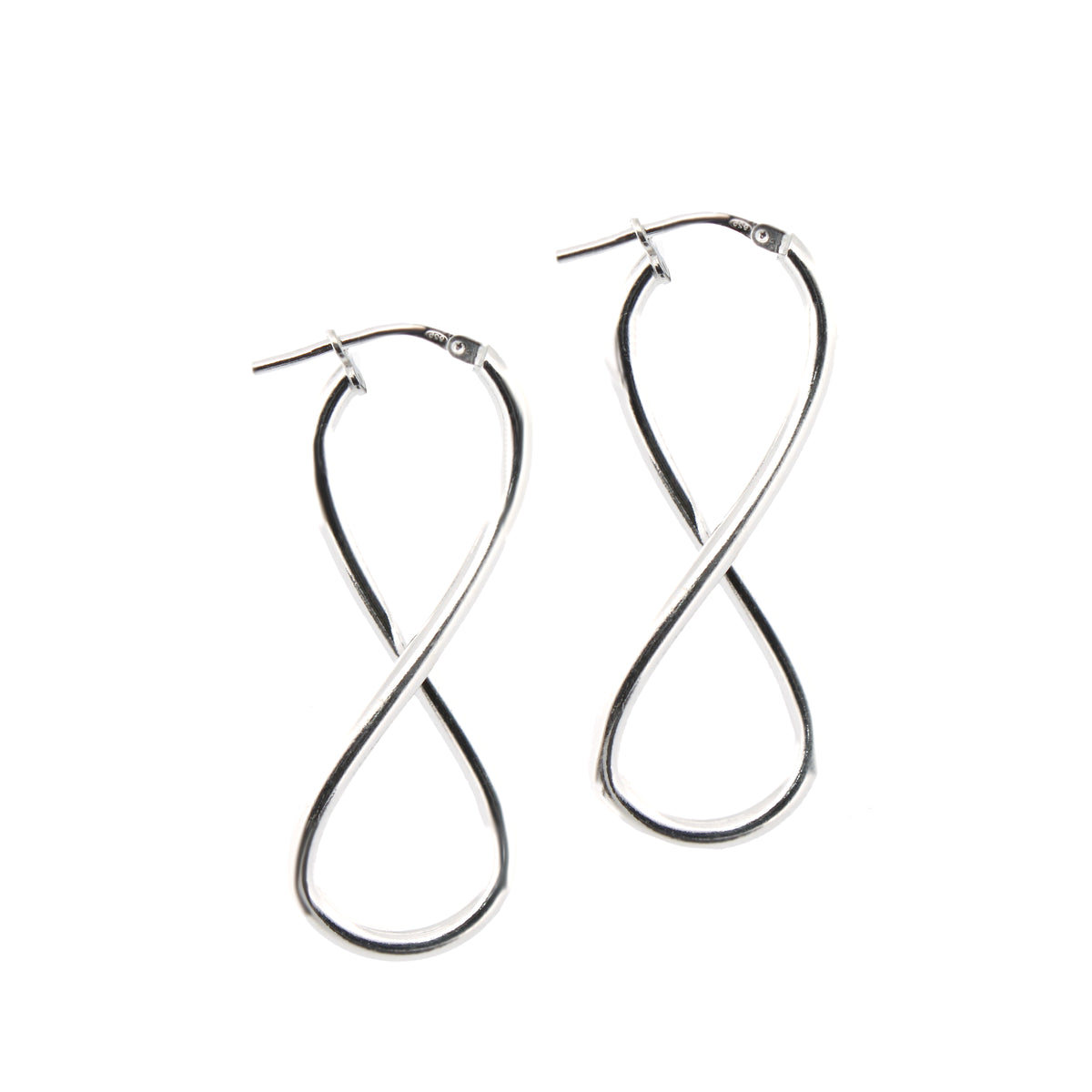 925 Sterling Silver Polished Figure of Eight Hoop Earrings – Imperial Time