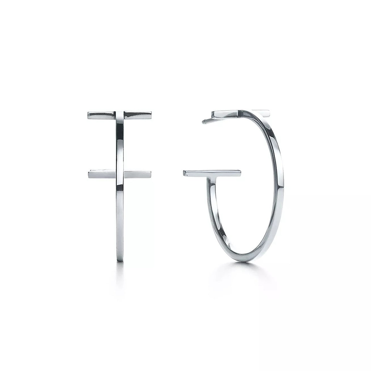 925 Sterling Silver Polished T Hoop 20mm Earrings – Imperial Time