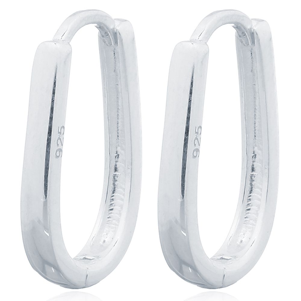 925 Silver Oval Huggie Earrings – Imperial Time