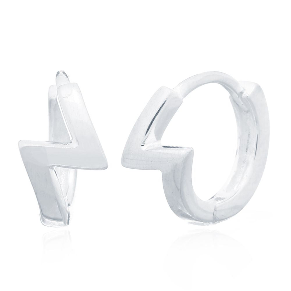 925 Silver Huggie Hoop Earrings (AER142) – product view