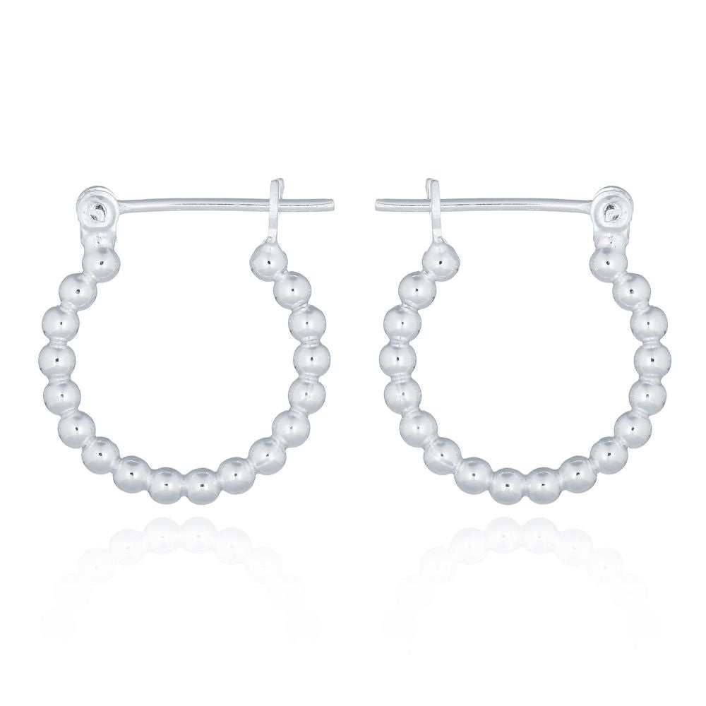 925 Silver Bead Design Hoop Earrings – Imperial Time