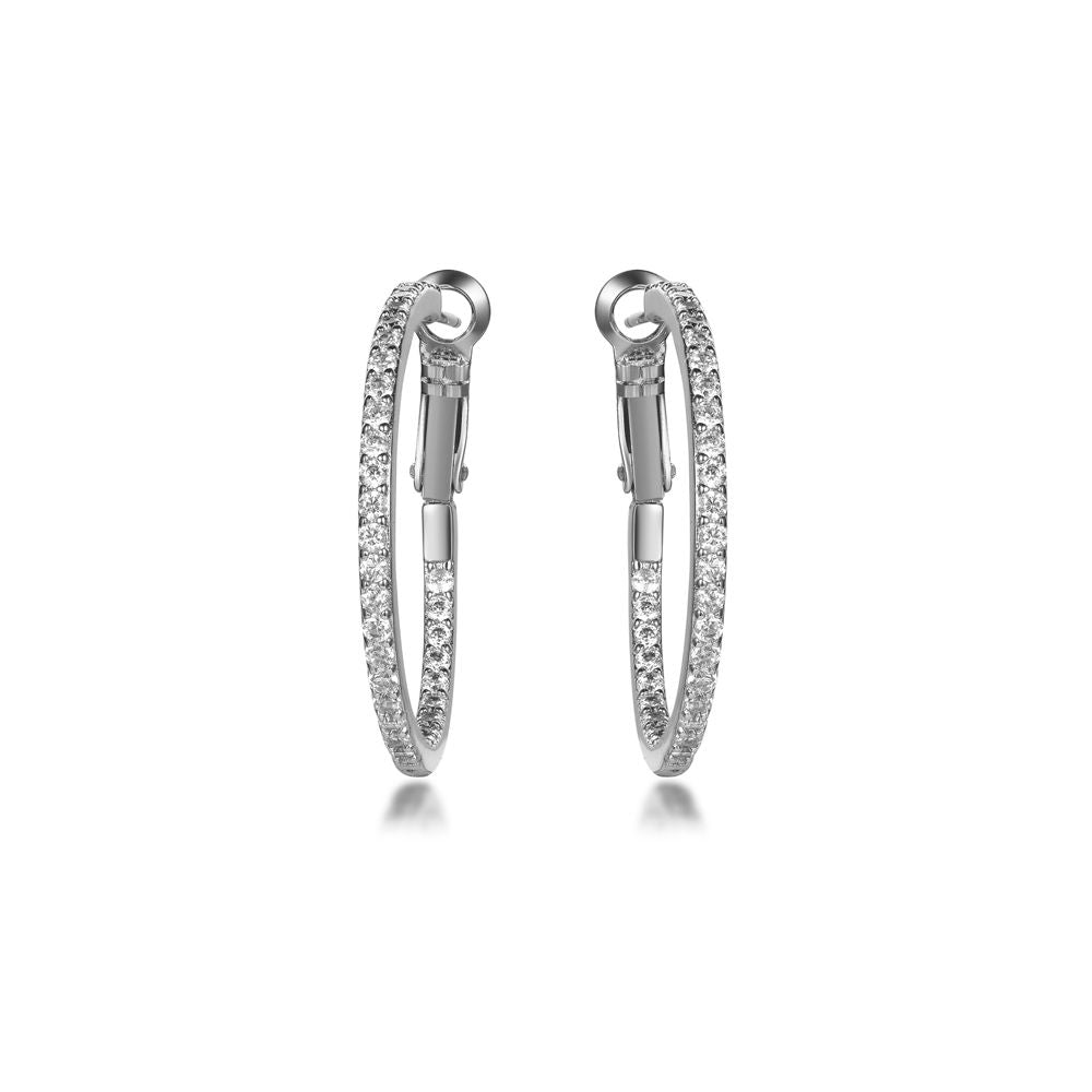 925 Silver Cubic Zirconia Set Hoop Earrings 31mm – Imperial Time