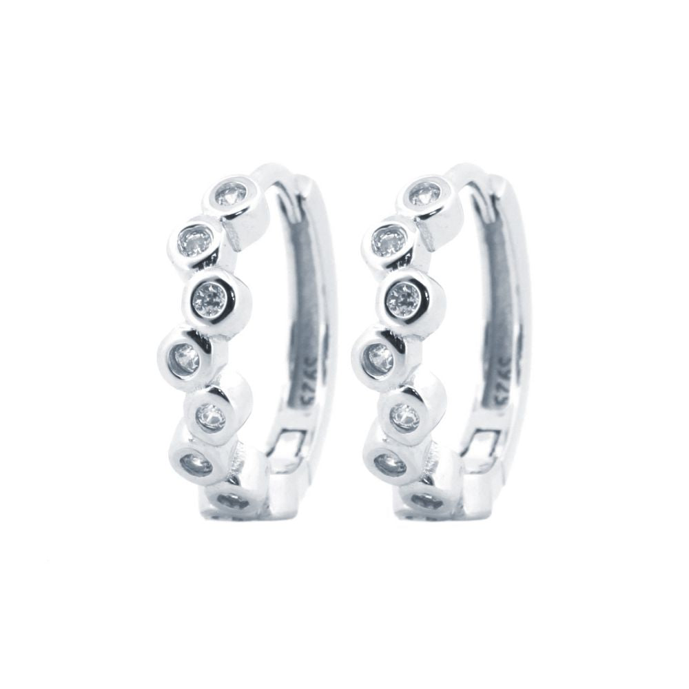 925 Silver Rhodium Plated Cubic Zirconia Set Earrings (AER154) – product view