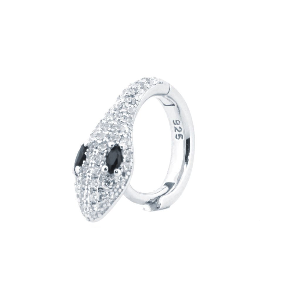 925 Silver Rhodium Plated Cubic Zirconia Set Snake Earrings (AER155) – product view