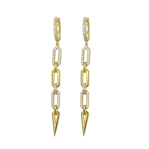 925 Silver 14ct Gold Plated Cubic Zirconia Set Earrings – Imperial Time