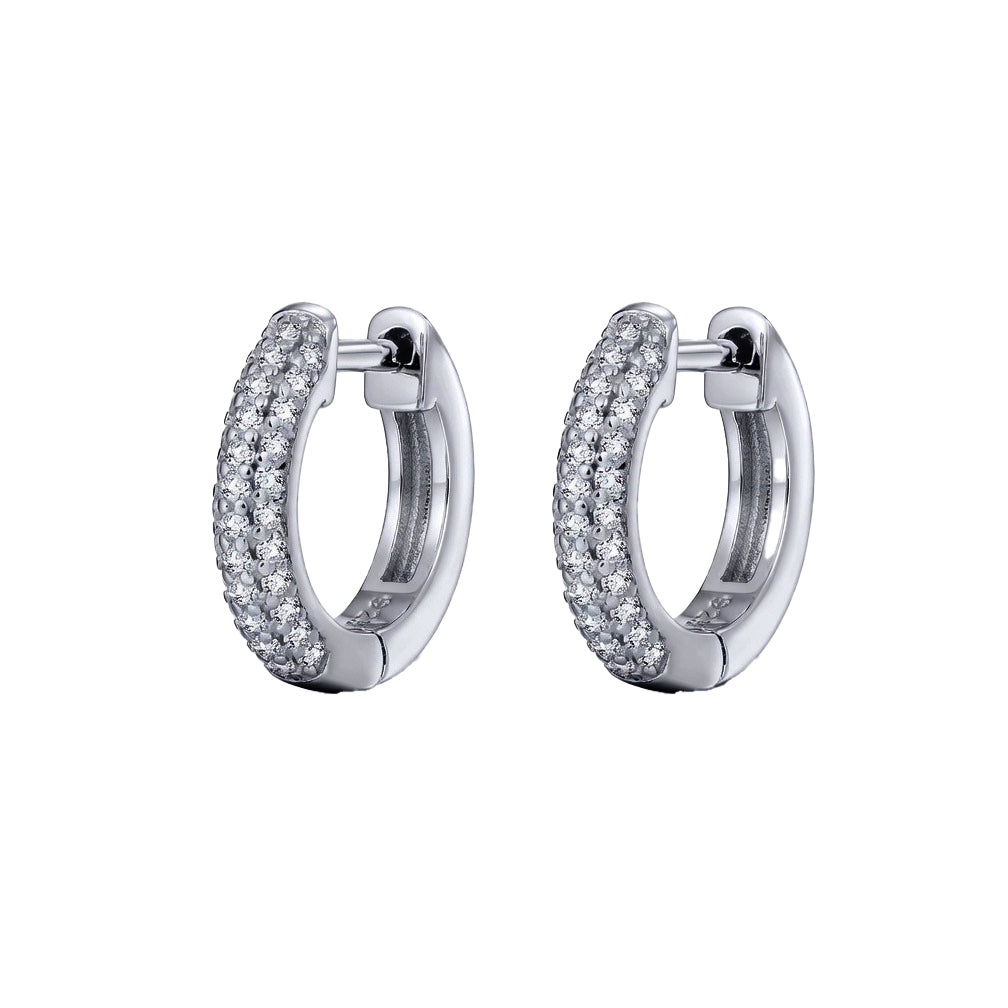 925 Silver Cubic Zirconia Set Huggie Earrings – Imperial Time