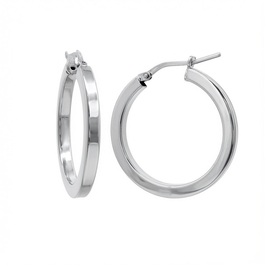 925 Silver Square Tube 15mm Hoops – additional view 6