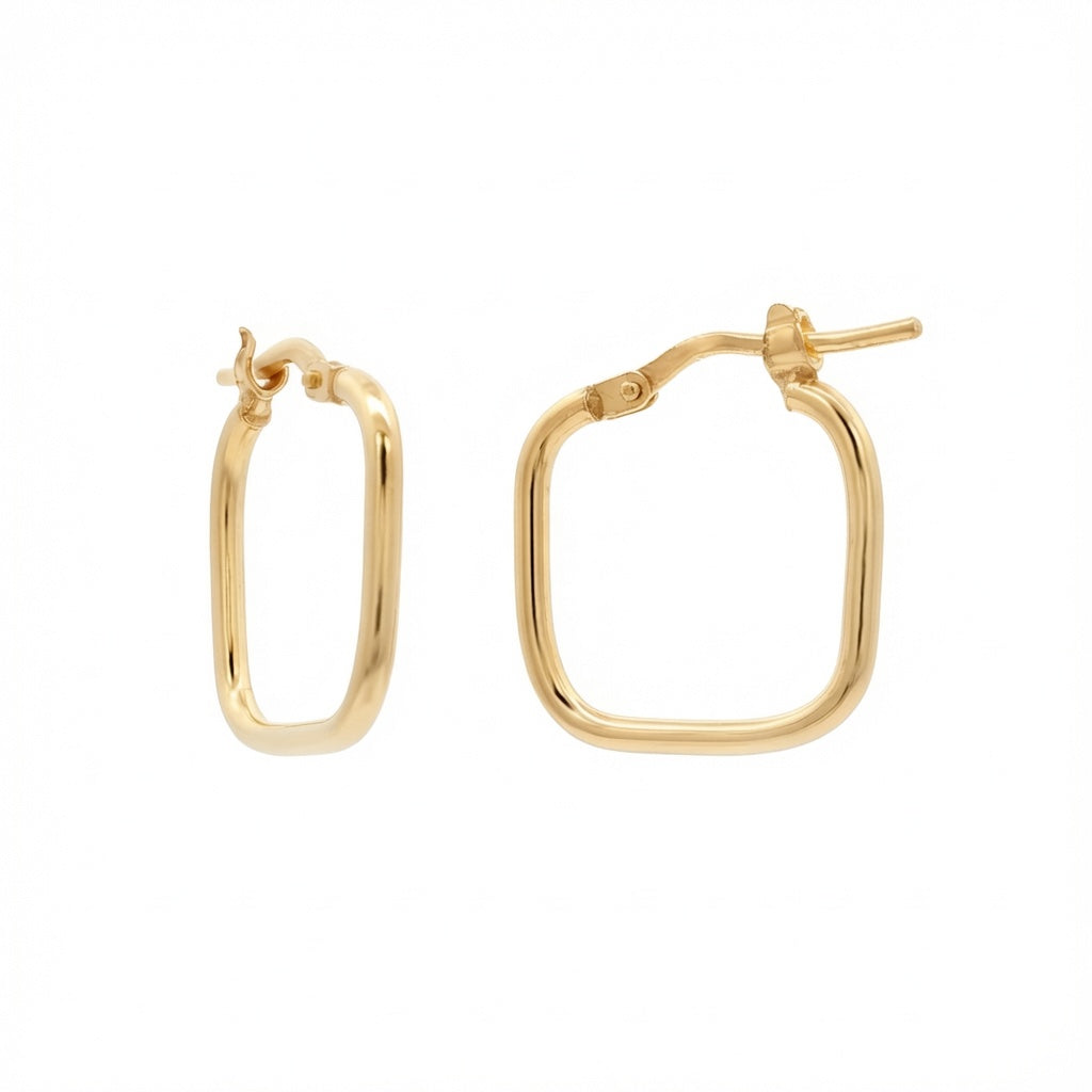925 Silver Square Shape 18mm Hoops – side view