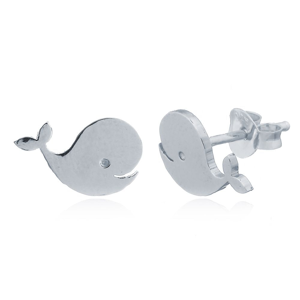 925 Silver Dolphin Stud Earrings (AES149) – product view