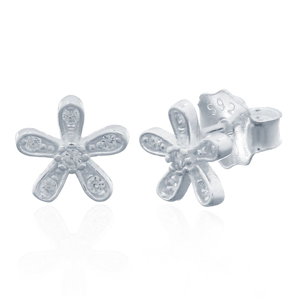 925 Silver Stud Earrings - Cubic Zirconia Set (AES151) – product view