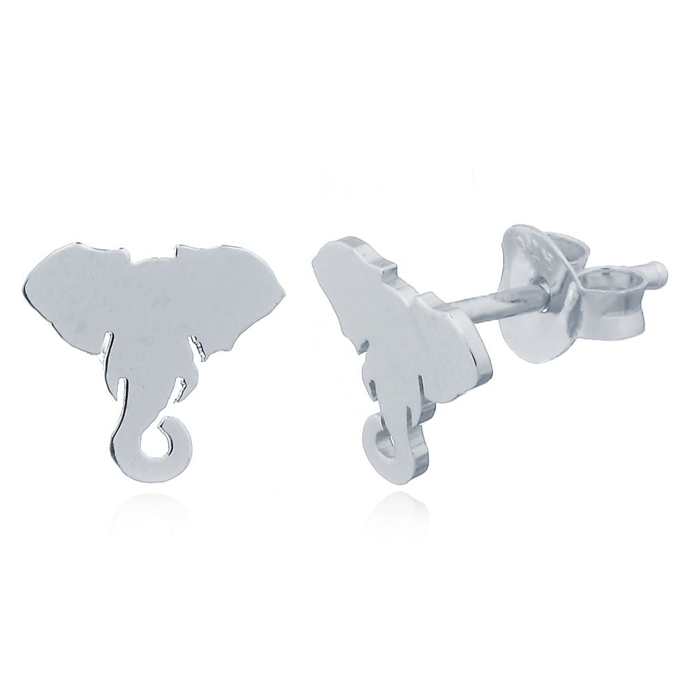 925 Silver Elephant Stud Earrings (AES152) – product view