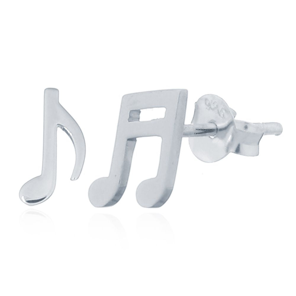 925 Silver Musical Note Stud Earrings (AES158) – product view