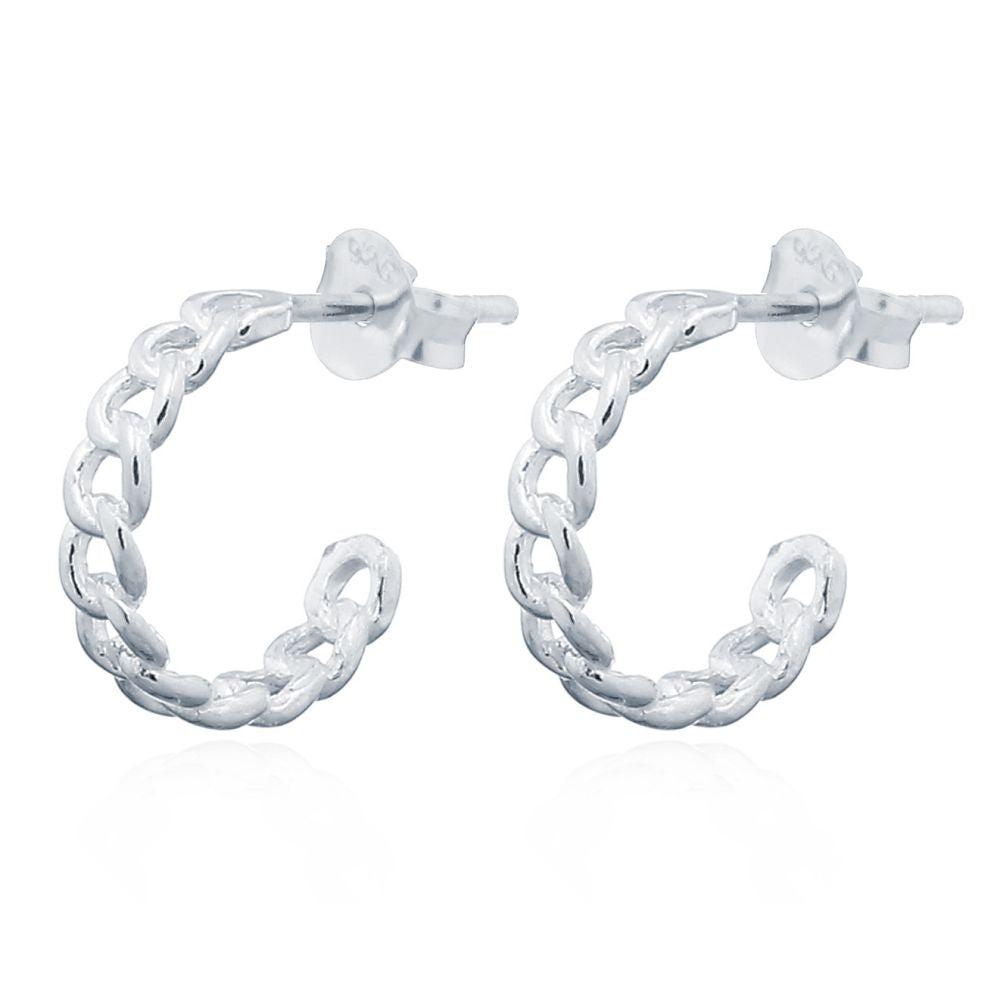 925 Silver Curb Stud Earrings – Imperial Time