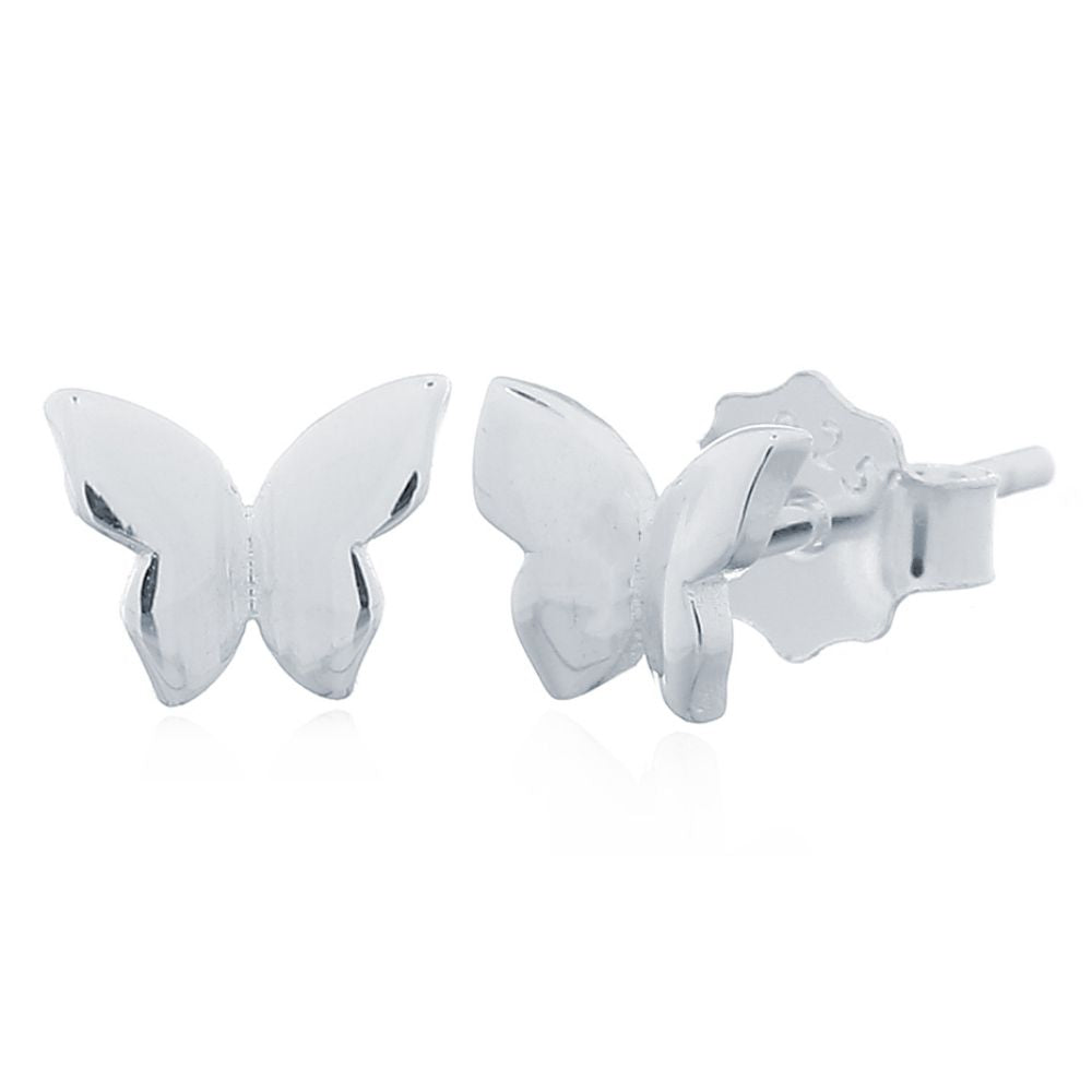 925 Silver Butterfly Stud Earrings (AES167) – product view