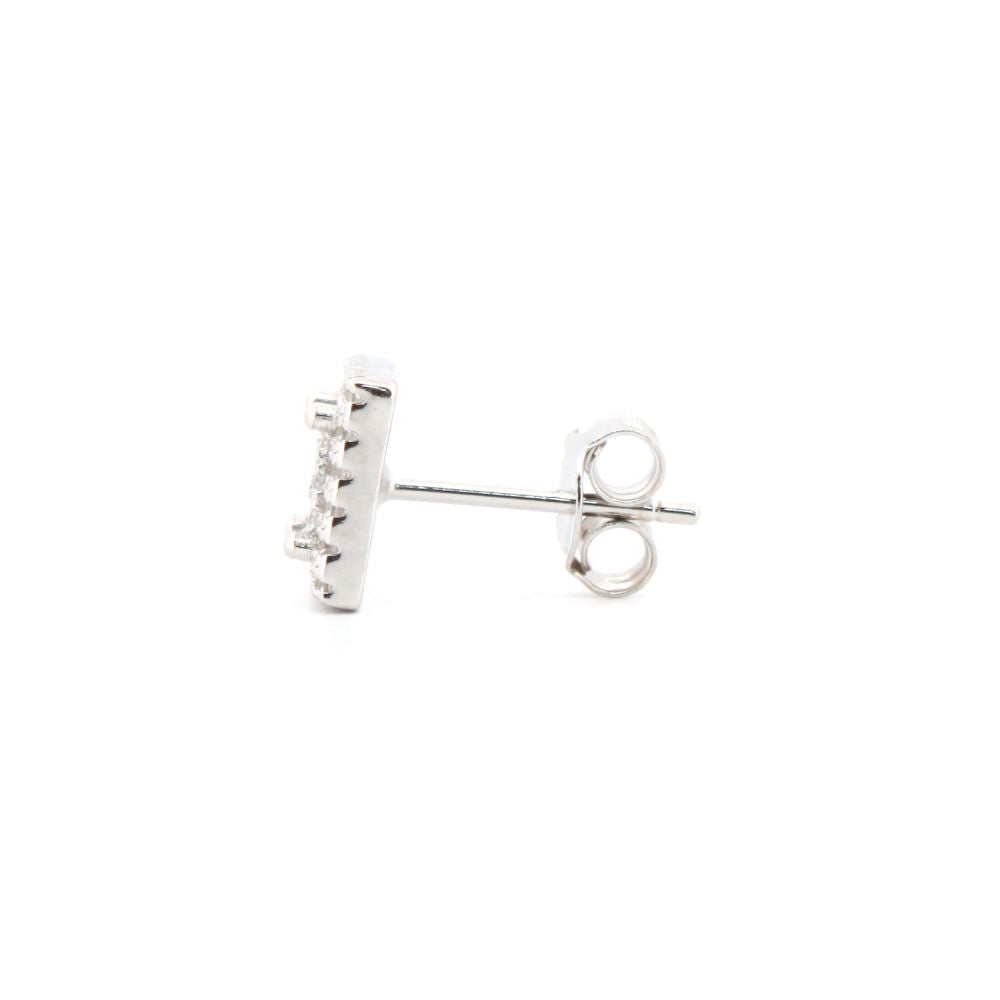 925 Silver Rhodium Plated Cubic Zirconia Set Stud Earrings (AES178) – product view