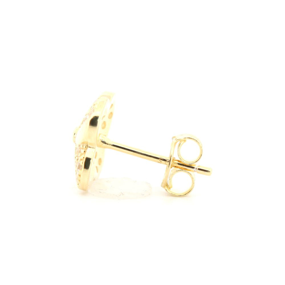 925 Silver 14ct Gold Plated Cubic Zirconia Set Stud Earrings (AES212) – product view