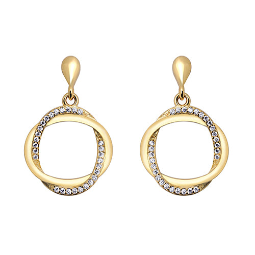 925 Silver 14ct Gold Plated Cubic Zirconia Set Stud Earrings – Imperial Time