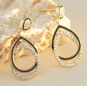 925 Silver 14ct Gold Plated Cubic Zirconia Set Stud Earrings (AES215) – product view